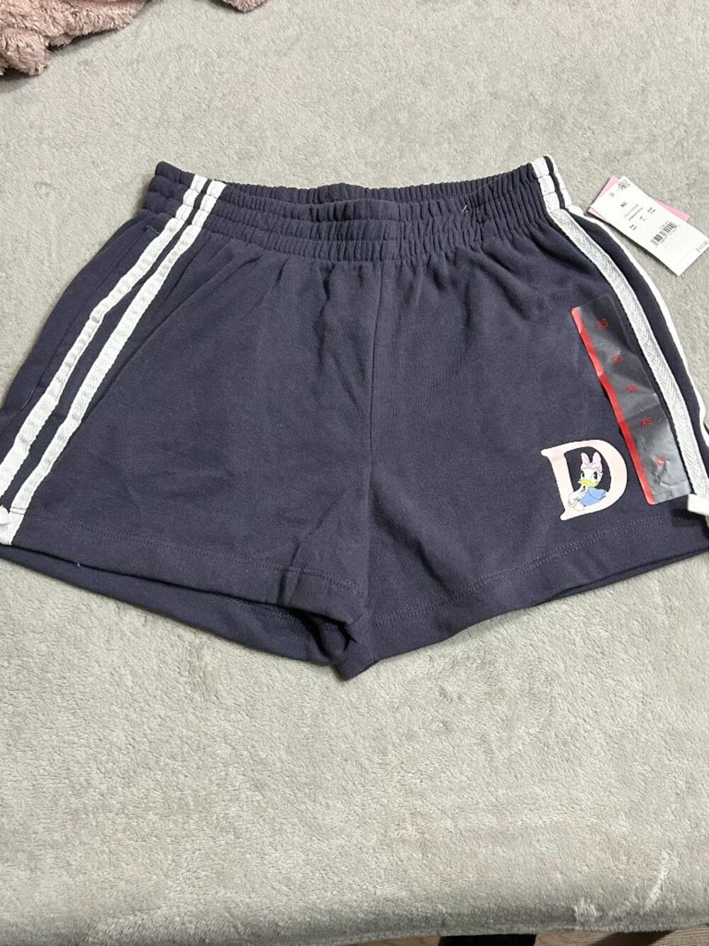 NWT Disney Daisy Duck Varsity Athletic Shorts - Slate Blue Grey, XS